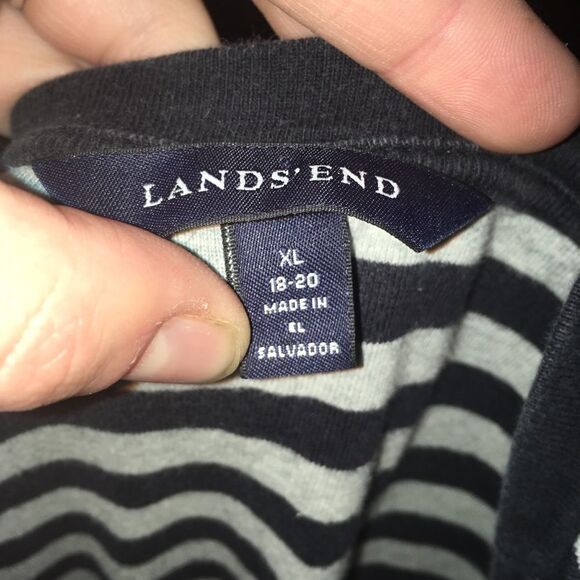 Lands End XL cropped striped shirt - Picture 3 of 3